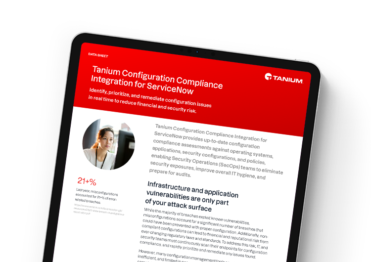 Mobile featured image. Tanium Configuration Compliance Integration for ServiceNow