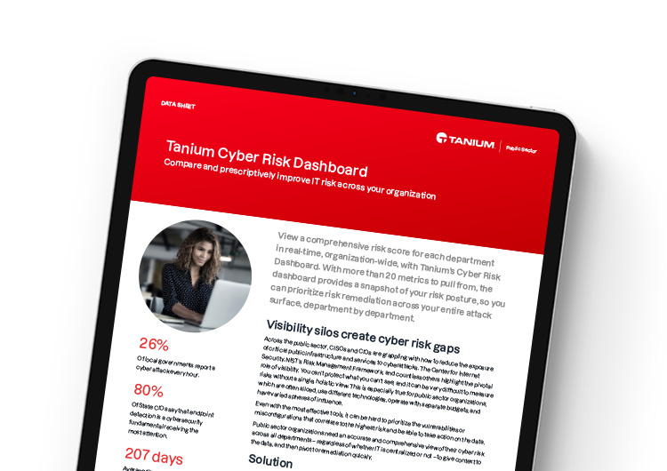Mobile featured image. Tanium Cyber Risk Dashboard data shee