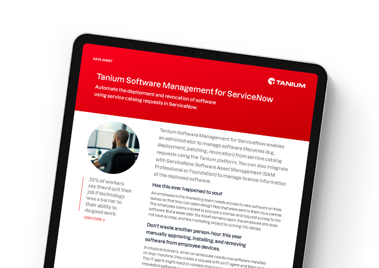 Mobile featured image: Tanium Software Management for ServiceNow datasheet