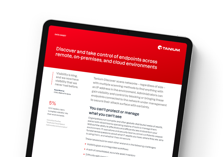 Mobile featured image. Tanium Discover data sheet