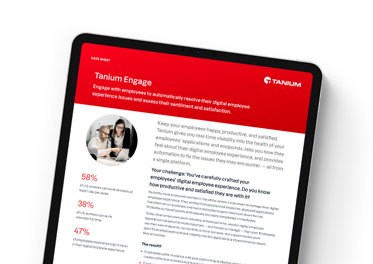 Mobile featured image. Tanium Engage data sheet