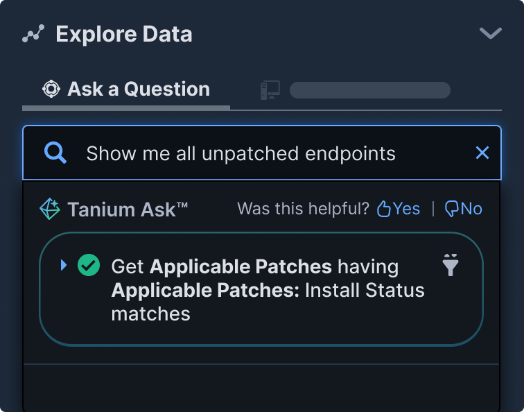 A product screenshot of Tanium Ask