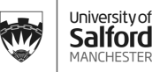 Black University of Salford logo