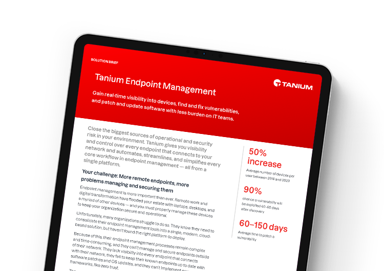Mobile featured image. Tanium Endpoint Management solution brief