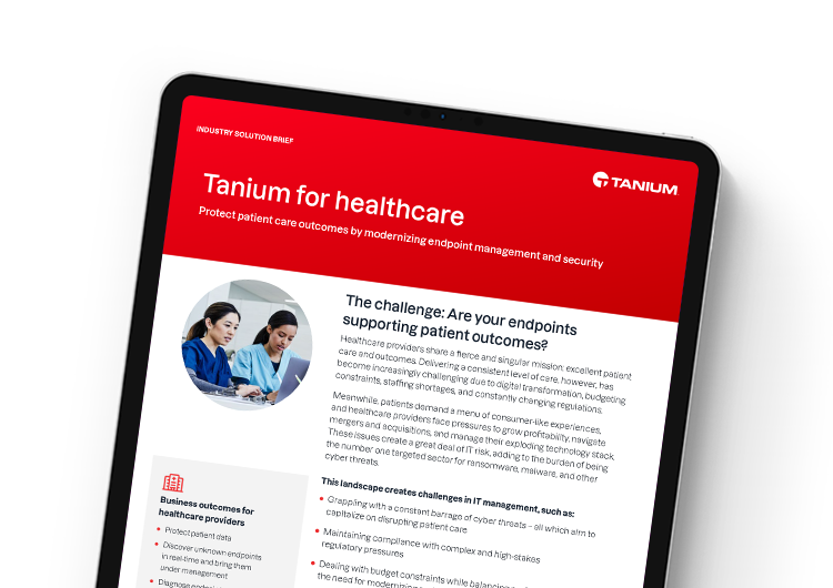 Mobile featured image: Tanium for healthcare solution brief