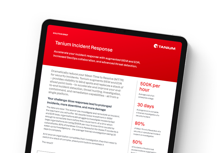 Mobile featured image. Tanium Incident Response solution brief