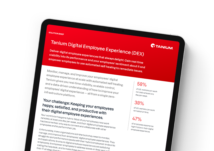 Mobile featured image. Tanium Digital Employee Experience solution brief