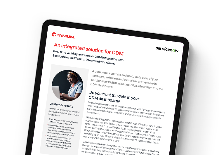 mobile featured image: Tanium for ServiceNow CDM solution brief