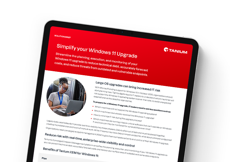 Mobile featured image. Tanium for Windows 11 migration