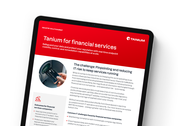 Mobile featured image: Tanium for financial services industry brief
