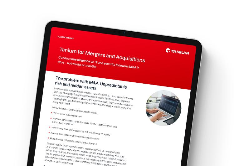 Mobile featured image: Tanium for M&A solution brief