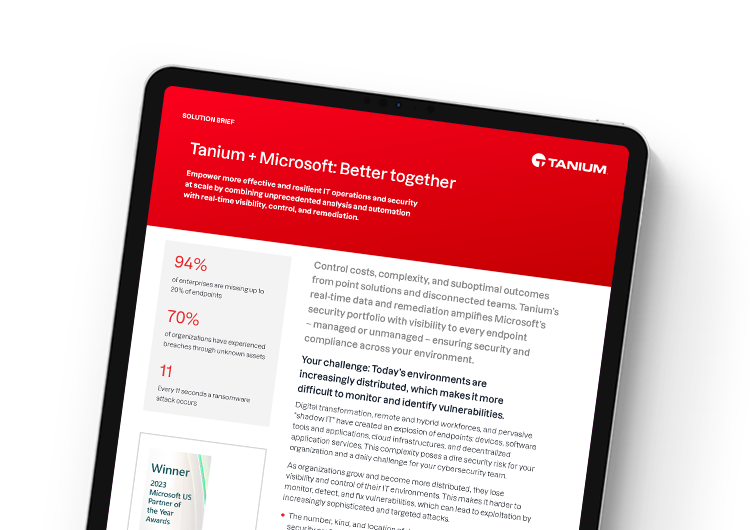 Mobile featured image. Tanium and Microsoft integration brief
