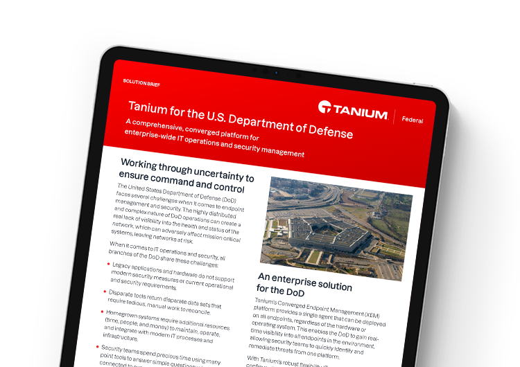 Mobile featured image. Tanium for the U.S. Department of Defense solution brief