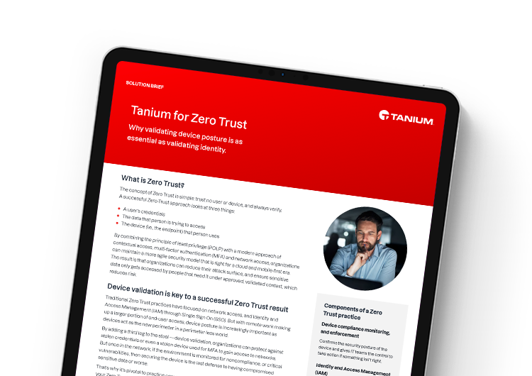 mobile featured image. Tanium for Zero Trust solution brief