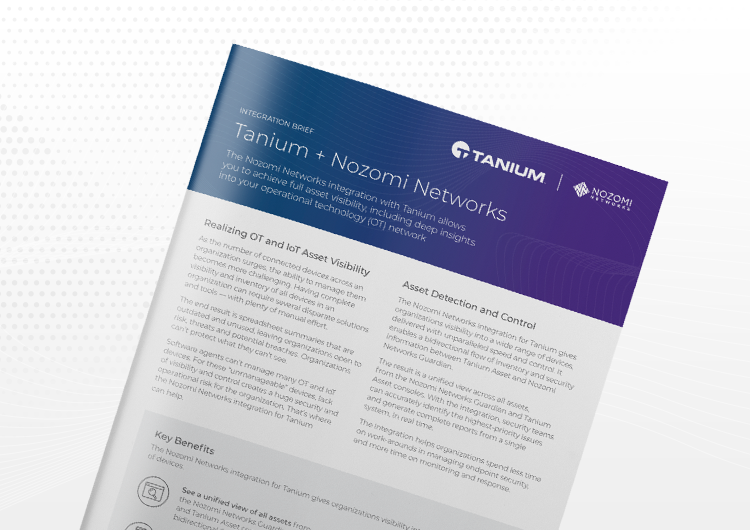 Solution for Tanium + Nozomi Networks