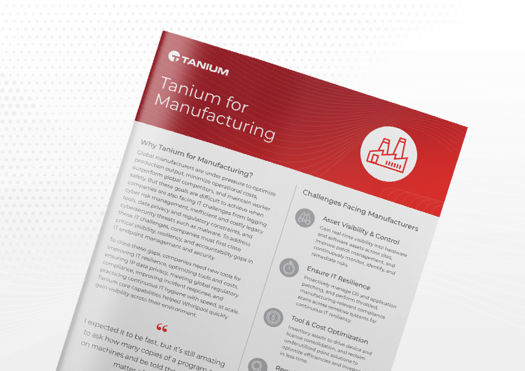 Tanium for Manufacturing