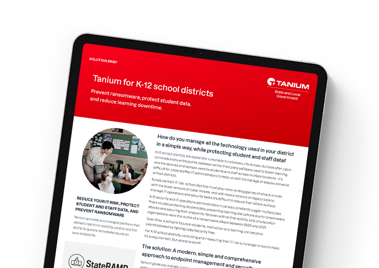Mobile featured image: Tanium for K-12 Education solution brief