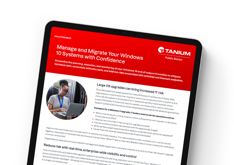 Mobile featured image. Tanium for Windows 11 migration for PubSec