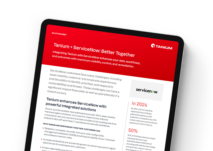 Mobile featured image. Tanium and ServiceNow partnership brief