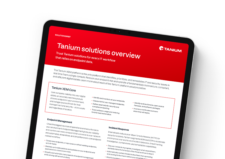 Mobile featured image. Tanium solutions overview brief