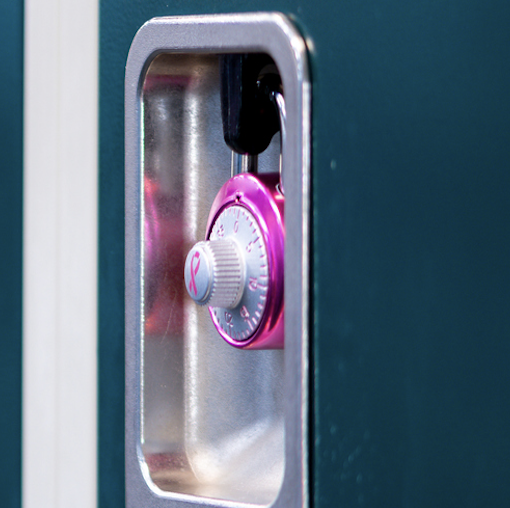 Blog featured image. Photo of a school locker with a pink padlock.