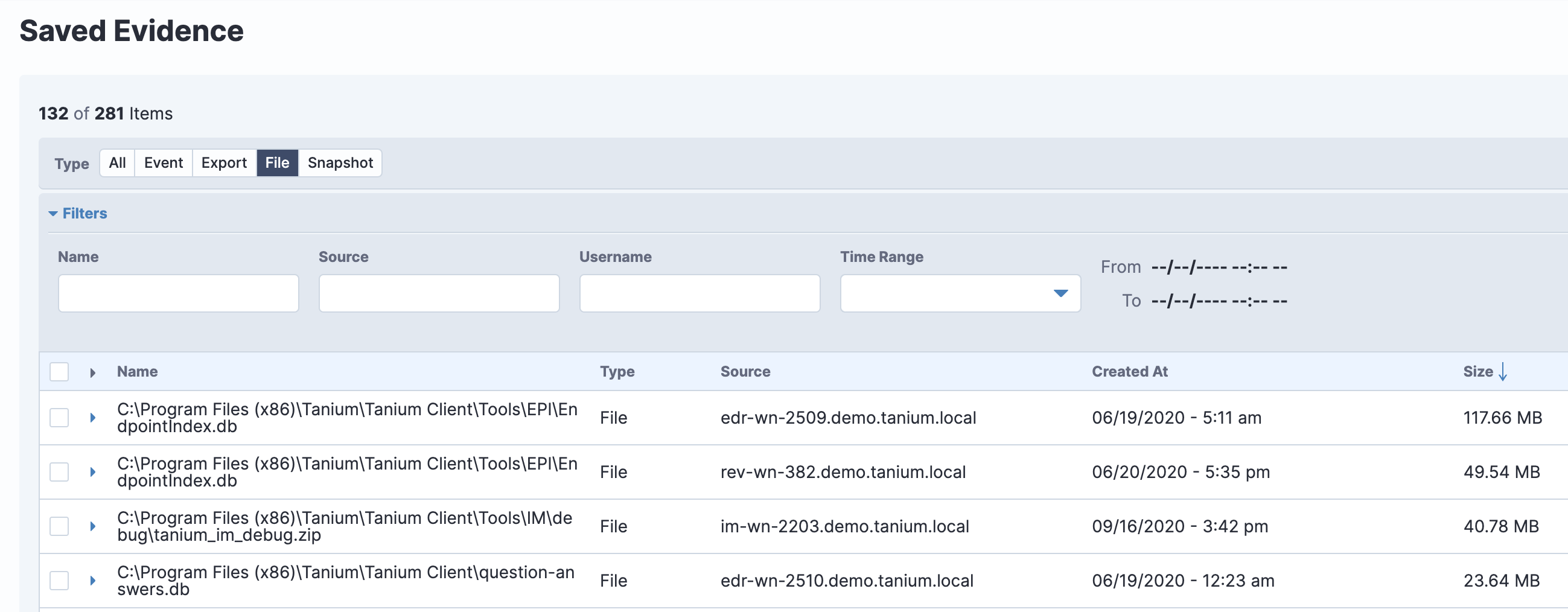 Image showing Tanium Threat Response can gather the forensics from an endpoint.